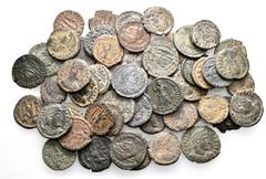 Group Lots A lot containing 1 silver (Siliqua) and 51 bronze coins. All: Valens and Valentinian I. Fine to about very fine. LOT SOLD AS IS, NO RETURNS. 52 coins in lot. From the old stock of a well-kn