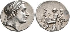Greek SELEUKID KINGS OF SYRIA. Antiochos III ‘the Great’, 223-187 BC. Drachm (Silver, 17 mm, 4.23 g, 12 h), Soli, circa 197-187. Diademed head of Antiochos III to right. Rev. ΒΑΣΙΛΕΩΣ - ΑΝΤΙΟΧΟY Apoll