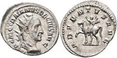 Roman Imperial Trajan Decius, 249-251. Antoninianus (Silver, 24 mm, 4.26 g, 1 h), Rome. IMP C M Q TRAIANVS DECIVS AVG Radiate and cuirassed bust of Trajan Decius to right, seen from behind. Rev. ADVEN
