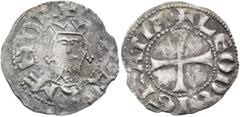 World ARMENIA, Cilician Armenia. Royal. Levon I, 1198-1219. Denier (Billon, 17 mm, 0.73 g, 1 h), Sis. Coronation issue, 1198. ✠ RЄX ARMENOR Crowned facing bust of Levon I. Rev. ✠ LЄO DЄI GRATIA Cross 