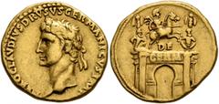 The Birger Bentsen Collection Nero Claudius Drusus, died 9 BC. Aureus (Gold, 19 mm, 7.74 g, 6 h), Lugdunum, struck under Claudius, circa 41-45. NERO CLAVDIVS DRVSVS GERMANICVS IMP Head of Nero Claudiu