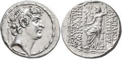 Greek SELEUKID KINGS OF SYRIA. Philip I Philadelphos, circa 95/4-76/5 BC. Tetradrachm (Silver, 27 mm, 15.75 g, 12 h), uncertain mint in Cilicia, likely Tarsos, circa 94/3-88/7. Diademed head of Philip