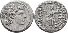 Greek SELEUKID KINGS OF SYRIA. Antiochos XIII Philadelphos (Asiatikos), second reign, 65/4 BC (?). Tetradrachm (Silver, 25 mm, 14.88 g, 12 h), Antiochia on the Orontes. Diademed head of Antiochos XIII
