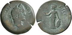 The Rhakotis Collection EGYPT. Alexandria. Antoninus Pius, 138-161. Drachm (Bronze, 33 mm, 20.37 g, 12 h), Saite Nome, RY 8 = 144/5. [ΑΥΤ Κ] Τ ΑΙΛ ΑΔΡ ΑΝΤⲰΝ[ЄΙΝΟC CЄΒ ЄΥC] Laureate head of Antoninus P