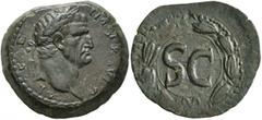 Roman Provincial SYRIA, Seleucis and Pieria. Antioch. Galba, 68-69. 'As' (Bronze, 23 mm, 6.93 g, 1 h). IM•SER•SVL•GALBA •CAE Laureate head of Galba to right. Rev. Large S C within wreath. McAlee 313b.
