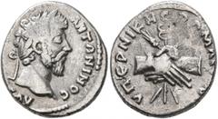 Roman Provincial MESOPOTAMIA. Edessa (?). Marcus Aurelius, 161-180. Drachm (Silver, 18 mm, 2.56 g, 12 h), 167-169. ΑYΤ [Κ Μ ΑYΡΗΛΙΟϹ] ΑΝΤΩΝΙΝΟϹ Laureate head of Marcus Aurelius to right. Rev. YΠЄP NIK