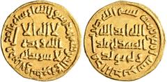 Early Medieval & Islamic ISLAMIC, Umayyad Caliphate. temp. Yazid II ibn 'Abd al-Malik, AH 101-105 / AD 720-724. Dinar (Gold, 19 mm, 4.27 g, 6 h), without mint name, AH 104 = AD 722/3. In inner field: 