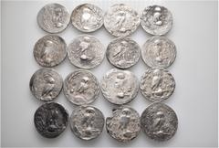 Group Lots A lot containing 16 silver coins. All: Athens. New style Tetradrachms. About very fine to good very fine. LOT SOLD AS IS, NO RETURNS. 16 coins in lot.