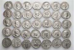Group Lots A lot containing 35 silver coins. Including: Antoniniani of Gordian III (12), Philip I (7), Otacilia Severa (2), Philip II (2), Trajan Decius (8), Herennia Etruscilla (3), Herennius Etruscu