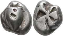 Greek ISLANDS OFF ATTICA, Aegina. Circa 525-480 BC. Stater (Silver, 18 mm, 12.00 g). Sea turtle. Rev. Incuse square with mill-sail pattern. HGC 6, 433. Meadows, Group IIc. Two banker's marks on the ob