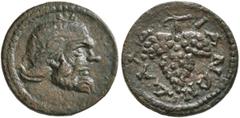 Roman Provincial LYDIA. Daldis. Pseudo-autonomous issue. AE (Bronze, 15 mm, 1.82 g, 6 h), time of Septimius Severus to Macrinus, circa 193-218. Head of Silenos, balding, bearded and with pointed ears,