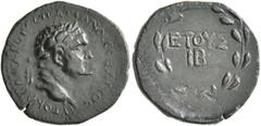Roman Provincial ASIA MINOR. Uncertain. Vespasian, 69-79. Hemiassarion (Bronze, 18 mm, 2.78 g, 12 h), RY 12 (?). AYTOKP KAICAP OYECΠACIANOC CEBACTOC Laureate head of Vespasian to right. Rev. ETOYΣ / I
