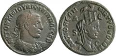 Roman Provincial SYRIA, Seleucis and Pieria. Antioch. Philip I, 244-249. Tetrassarion (Orichalcum, 29 mm, 17.31 g, 12 h), 247-249. AYTOK K M IOYΛI ΦIΛIΠΠOC CЄB Laureate, draped and cuirassed bust of P