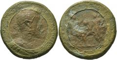 Roman Imperial Commodus, 177-192. Medallion (Bimetallic, 37 mm, 45.08 g, 12 h), Rome, 186-187. M COMMODVS ANTONINVS PIVS FELIX AVG BRIT Laureate and cuirassed bust of Commodus to right. Rev. P M TR P 
