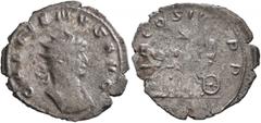 Roman Imperial Gallienus, 253-268. Antoninianus (Billon, 22 mm, 1.70 g, 5 h), Rome, 260-261. GALLIENVS AVG Radiate and cuirassed bust of Gallienus to right. Rev. COS II[II] P P Gallienus driving slow 