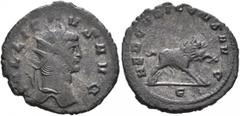 Roman Imperial Gallienus, 253-268. Antoninianus (Silvered bronze, 22 mm, 2.88 g, 4 h), Rome, 267-268. GALLIENVS AVG Radiate head of Gallienus to right. Rev. HERCVLI CONS AVG / Є Boar running right. Co