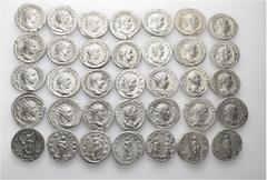 Group Lots A lot containing 35 silver coins. Including: Antoniniani of Gordian III (13), Philip I (7), Otacilia Severa (2), Philip II (2), Trajan Decius (7), Herennia Etruscilla (3), Herennius Etruscu
