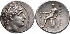 Greek SELEUKID KINGS OF SYRIA. Antiochos I Soter, 281-261 BC. Tetradrachm (Silver, 30 mm, 17.15 g, 12 h), Sardes, circa 276-271. Diademed head of Antiochos I to right. Rev. BAΣIΛEΩΣ - ANTIOXOY Apollo 
