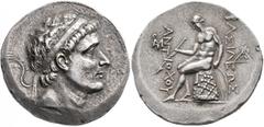 Greek SELEUKID KINGS OF SYRIA. Antiochos II Theos, 261-246 BC. Tetradrachm (Silver, 30 mm, 17.08 g, 12 h), uncertain mint 30, probably in Northern Mesopotamia. Diademed head of Antiochos II to right. 
