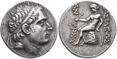 Greek SELEUKID KINGS OF SYRIA. Antiochos III ‘the Great’, 222-187 BC. Tetradrachm (Silver, 27 mm, 17.00 g, 1 h), uncertain mint 70, perhaps in western Mesopotamia or in Asia Minor. Diademed head of An