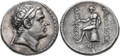 Greek SELEUKID KINGS OF SYRIA. Antiochos III ‘the Great’, 222-187 BC. Tetradrachm (Silver, 29 mm, 17.00 g, 12 h), uncertain western mint, perhaps in western Mesopotamia or in Asia Minor. Diademed head