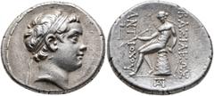 Greek SELEUKID KINGS OF SYRIA. Antiochos, son of Seleukos IV, 175 BC. Tetradrachm (Silver, 28 mm, 17.13 g, 12 h), Antiochia on the Orontes, 3 September-October/November 175. Diademed head of Antiochos