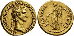 Roman Imperial Nerva, 96-98. Aureus (Gold, 19 mm, 7.65 g, 6 h), Rome, 97. IMP NERVA CAES AVG P M TR P COS III P P Laureate head of Nerva to right. Rev. FORTVNA AVGVST Fortuna standing front, head to l