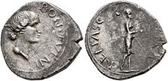 Civil War 68-69 AD Forces of Galba in Spain. Anonymous, 3 April-2nd half of June 68. Denarius (Silver, 18 mm, 3.34 g, 5 h), uncertain mint in Spain. Group VI. BON•EVENT Diademed and draped bust of Bon