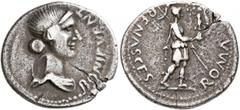 Civil War 68-69 AD Forces of Galba in Spain. Anonymous, 3 April-2nd half of June 68. Denarius (Silver, 19 mm, 3.36 g, 6 h), uncertain mint in Spain. Group IX. BONI EVENT Diademed and draped bust of Bo
