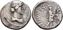 Civil War 68-69 AD Forces of Galba in Spain. Anonymous, 3 April-2nd half of June 68. Denarius (Silver, 17 mm, 3.36 g, 5 h), uncertain mint in Spain. Group IX. BONI [EVENT] Diademed and draped bust of 