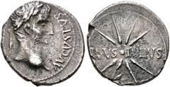 Civil War 68-69 AD Forces of Galba in Spain. In the name of Augustus, 27 BC-AD 14. Denarius (Silver, 18 mm, 3.41 g, 7 h), uncertain mint in Spain. Group A.I, 3 April-2nd half of June 68. [CAESAR] AVGV