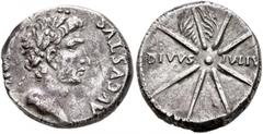 Civil War 68-69 AD Forces of Galba in Spain. In the name of Augustus, 27 BC-AD 14. Denarius (Silver, 17 mm, 3.71 g, 8 h), uncertain mint in Spain. Group A.II, 3 April-2nd half of June 68. [CAES]AR AVG