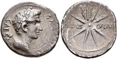 Civil War 68-69 AD Forces of Galba in Spain. In the name of Augustus, 27 BC-AD 14. Denarius (Silver, 18 mm, 3.27 g, 7 h), uncertain mint in Spain. Group A.II, 3 April-2nd half of June 68. CAESAR [AVGV
