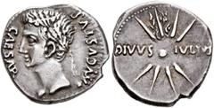 Civil War 68-69 AD Forces of Galba in Spain. In the name of Augustus, 27 BC-AD 14. Denarius (Silver, 17 mm, 3.35 g, 3 h), uncertain mint in Spain. Group A.IV, 3 April-2nd half of June 68. CAESAR AVGVS