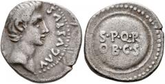 Civil War 68-69 AD Forces of Galba in Spain. In the name of Augustus, 27 BC-AD 14. Denarius (Silver, 17 mm, 3.44 g, 5 h), uncertain mint in Spain. Group A.VI, 3 April-2nd half of June 68. [CAESAR] AVG