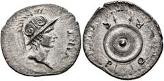 Civil War 68-69 AD Rhine Legions. Anonymous, circa May/June-December 68. Denarius (Silver, 19 mm, 2.91 g, 11 h), uncertain mint in Gaul or in the Rhine Valley. 'Virtus-Roma Group'. VIRT Head of Virtus
