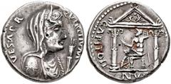 Civil War 68-69 AD Forces of Vitellius in Gaul and in the Rhine Valley. Anonymous, 2 January-19 April 69. Denarius (Subaeratus, 17 mm, 2.77 g, 7 h), uncertain mint in the Rhine Valley. 'Plated Jupiter