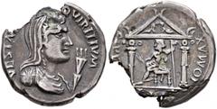 Civil War 68-69 AD Forces of Vitellius in Gaul and in the Rhine Valley. Anonymous, 2 January-19 April 69. Denarius (Subaeratus, 17 mm, 2.27 g, 5 h), uncertain mint in the Rhine Valley. 'Plated Jupiter