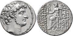 Greek SELEUKID KINGS OF SYRIA. Antiochos XI Epiphanes Philadelphos, circa 95/4-94/3 BC. Tetradrachm (Silver, 27 mm, 15.81 g, 12 h), Antiochia on the Orontes. Diademed head of Antiochos XI to right. Re