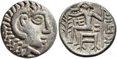 The Martin Huth Collection ARABIA, Eastern. Oman Peninsula. Mleiha or ad-Dur (?). Later coinage in the name of Abi'el, 1st century BCE to 1st century CE. Drachm (Billon, 15 mm, 3.13 g, 2 h), imitating