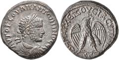 Roman Provincial SYRIA, Seleucis and Pieria. Emesa. Uranius Antoninus, usurper, 253-254. Tetradrachm (Billon, 24 mm, 13.32 g, 12 h). AYTO K COYΛΠ ANTⲰNINOC CЄ Laureate, draped and cuirassed bust of Ur