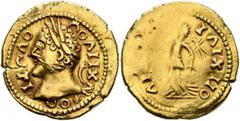 The Aurum Barbarorum Collection III UNCERTAIN GERMANIC TRIBES, Pseudo-Imperial coinage. Late 3rd-early 4th centuries. Aureus (Gold, 20 mm, 6.29 g, 12 h), 'Derived Gordian Group C'. UONXIIVOU OVUTI (re