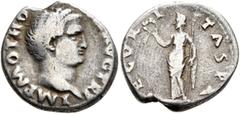 Roman Imperial Otho, 69. Denarius (Silver, 18 mm, 3.26 g, 6 h), Rome, 15 January-16 April 69. IMP M OTHO CAESAR AVG TR P Bare head of Otho to right. Rev. SECVRITAS P R Securitas standing front, head t