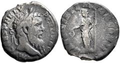 Roman Imperial Pertinax, 193. Denarius (Billon, 17 mm, 2.46 g, 6 h), a contemporary cast 'limes denarius', irregular mint, after 193. IMP CAES P HELV PERTIN AVG Laureate head of Pertinax to right. Rev