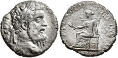 Roman Imperial Pertinax, 193. Denarius (Silver, 16 mm, 1.53 g, 7 h), Rome. IMP CAES [P HELV PERTIN AVG] Laureate head of Pertinax to right. Rev. OPI DIVIN TR P COS II Ops seated left, holding two grai