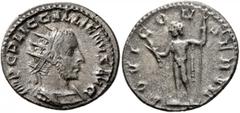 Roman Imperial Gallienus, 253-268. Antoninianus (Silver, 21 mm, 3.55 g, 1 h), Rome, 253-254. IMP C P LIC GALLIENVS AVG Radiate and cuirassed bust of Gallienus to right. Rev. IOVI CONSERVA Jupiter stan