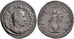 Roman Imperial Gallienus, 253-268. 'Medallion' (Bronze, 28 mm, 5.00 g, 6 h), Rome, 256-257. IMP C P LIC GALLIENVS P F AVG Laureate and cuirassed bust of Gallienus to right. Rev. VICTORIA AVGG Victory 