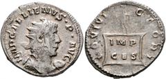 Roman Imperial Gallienus, 253-268. Antoninianus (Silver, 22 mm, 2.58 g, 7 h), Cologne, 257-258. IMP GALLIENVS•P•AVG Radiate and cuirassed bust of Gallienus to right. Rev. IOVI VICTORI Jupiter, holding