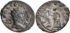 Roman Imperial Gallienus, 253-268. Antoninianus (Silvered bronze, 23 mm, 3.07 g, 12 h), Siscia, 263. GALLIENVS AVG Radiate head of Gallienus to right. Rev. SPES PVBLICA Spes advancing left, holding fl