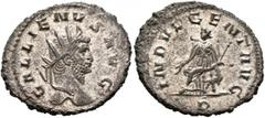 Roman Imperial Gallienus, 253-268. Antoninianus (Silvered bronze, 23 mm, 4.70 g, 12 h), Rome, 263-264. GALLIENVS AVG Radiate head of Gallienus to right. Rev. INDVLGENT AVG / P Indulgentia seated left,